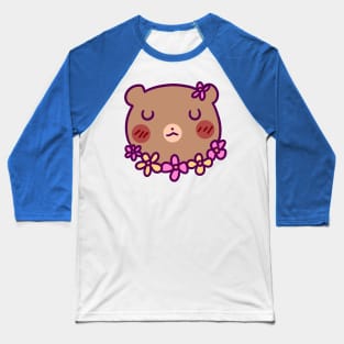 Flower Bear Face Baseball T-Shirt